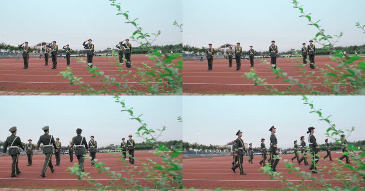 【4K】庄严的升旗仪式护旗队