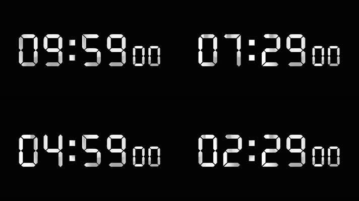 4K银色液晶数字倒数10分钟精确毫秒 2