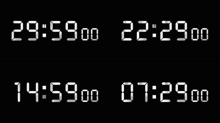 4K银色液晶数字倒数30分钟精确毫秒 2