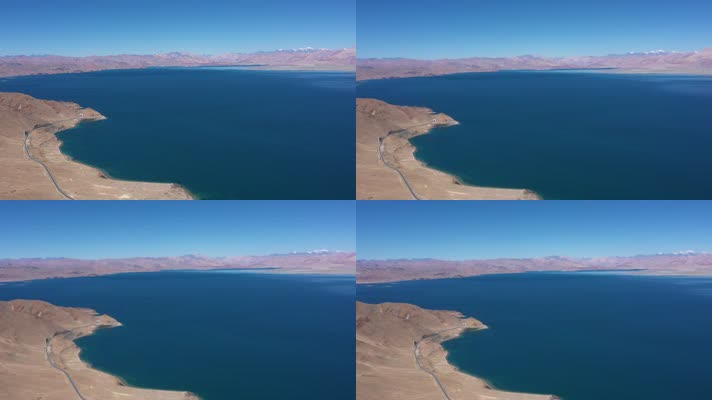 西藏阿里班公湖自然风光航拍