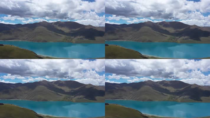 西藏羊卓雍措羊湖自然风光航拍