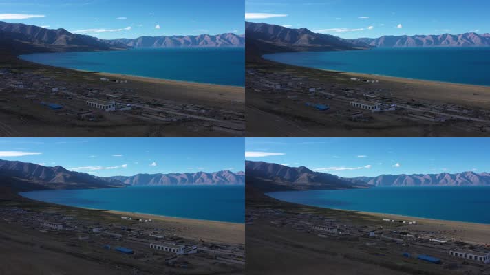 西藏阿里文布南村当惹雍措自然风光航拍