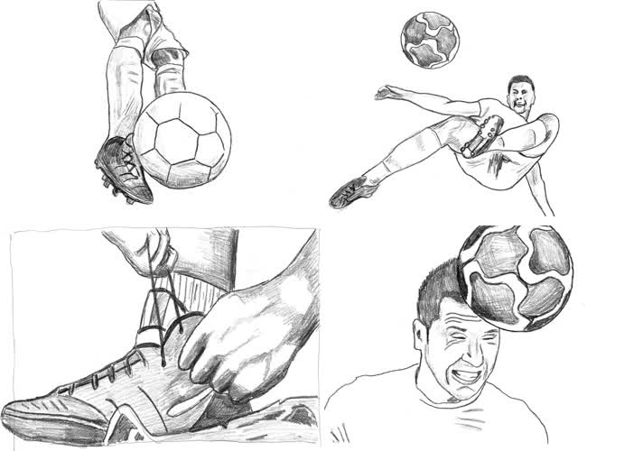 足球运动素描定格动画