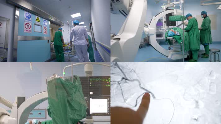 4K介入科反射做造影手术造影血管穿刺手术