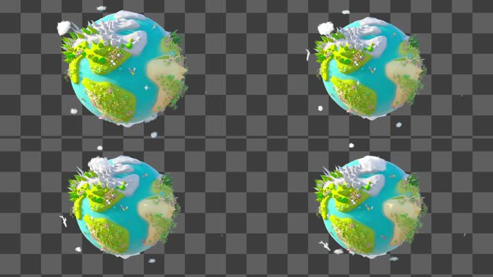 3D地球村[透明通道]