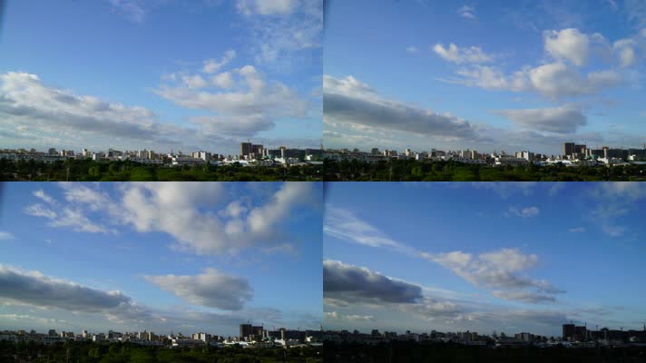 城市天空云朵延迟摄影