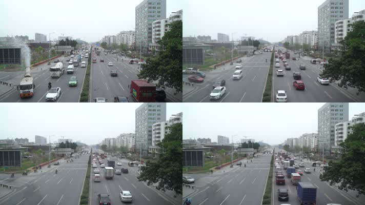 公路城市车流红绿灯拍摄