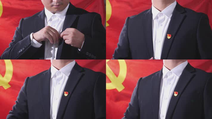 中国共产党党徽党章，党员入党宣誓4k素材