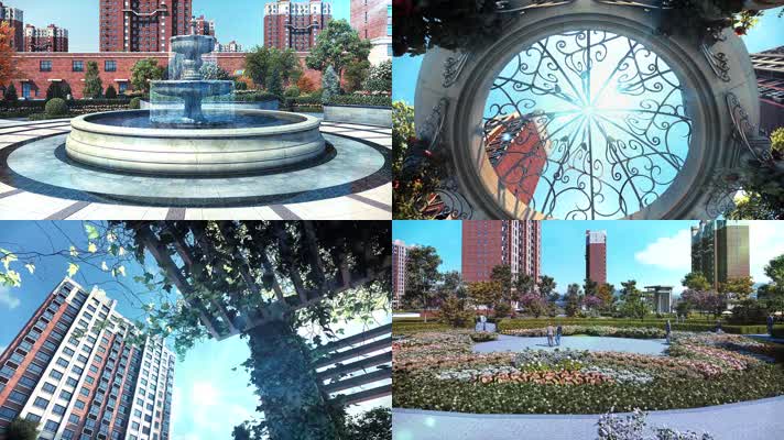 建筑动画 三维动画 地产动画 水系 喷泉动画