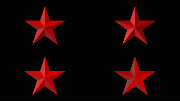 红色五角星正面扫光无限循环