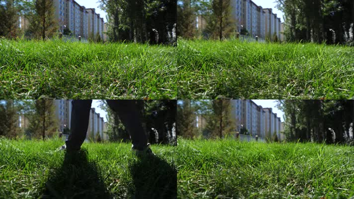 草坪脚步