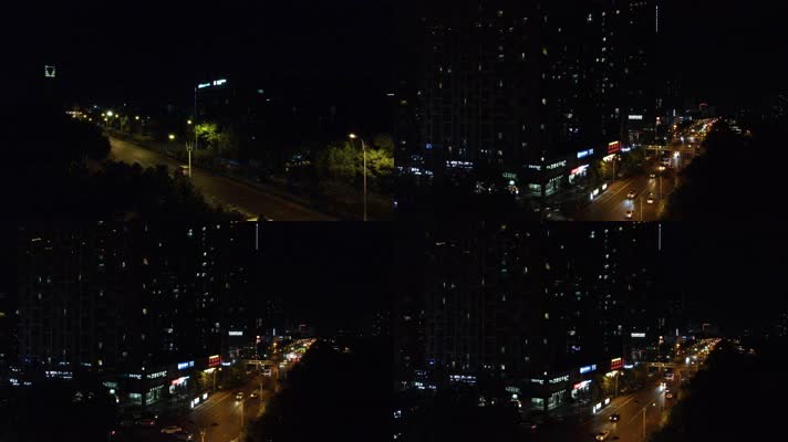 城市夜景多方面角度