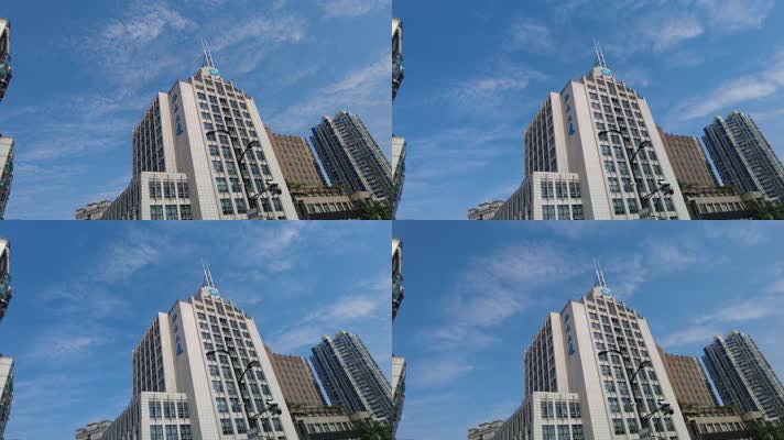 大气城市建筑高楼大厦弘元大厦延时摄影