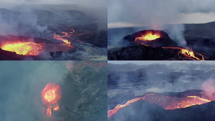 火山熔岩喷发
