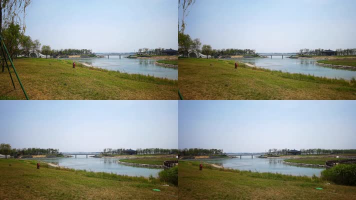  4K高清实拍西咸新区昆明池在建湿地公园