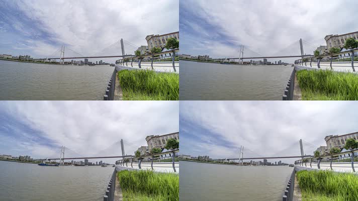 上海黄浦江南浦大桥大桥延时摄影