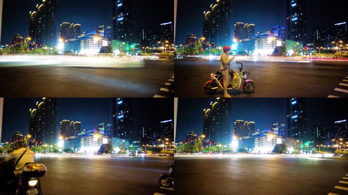 城市夜晚车流延时摄影