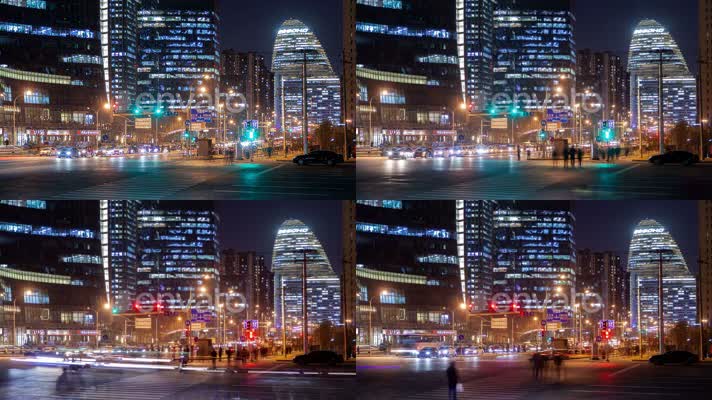 4k原创最美晚城市街道空镜头