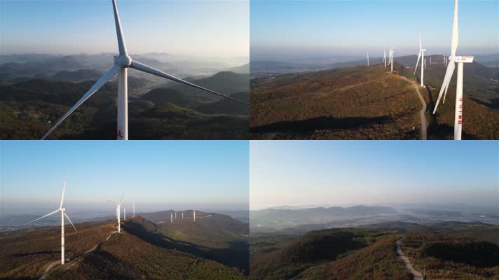 4k航拍神仙岭风车风力发电