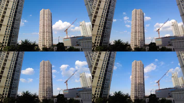 城市高楼建设延时摄影