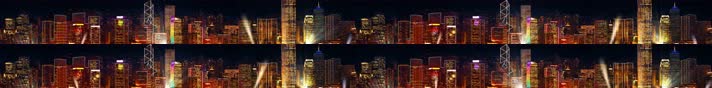 现代建筑 香港 城市风景 高楼 夜景灯光秀 