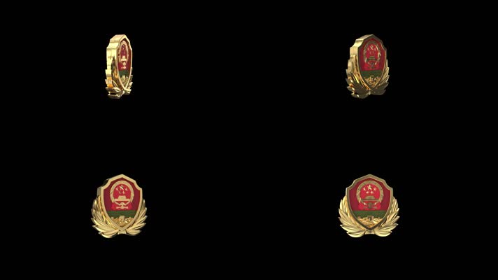 武警警徽循环角标动画