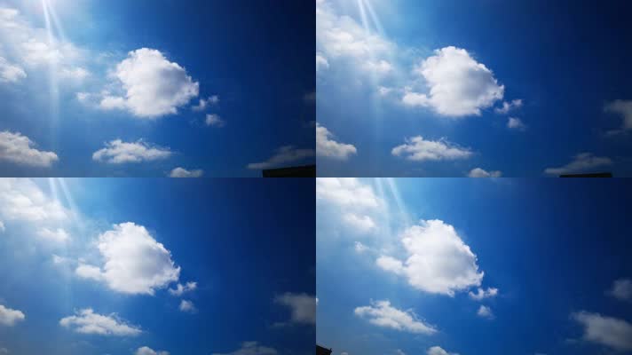 4K高清实拍西安城南蓝天白云