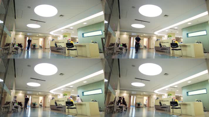医院医护人员护士站接待看病病人治疗延时摄影