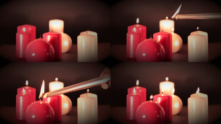 点燃蜡烛圣诞节宗教气氛氛围