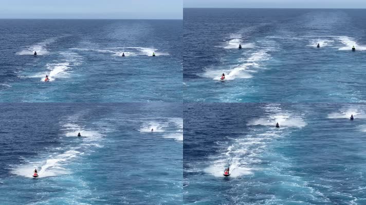 海上摩托艇游客冲浪