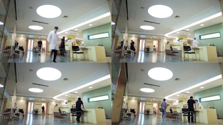 医院医护人员护士站接待病人询问延时摄影