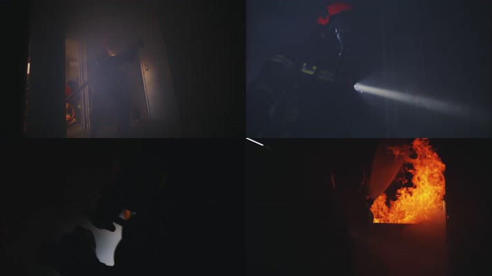 【4K】消防员灭火