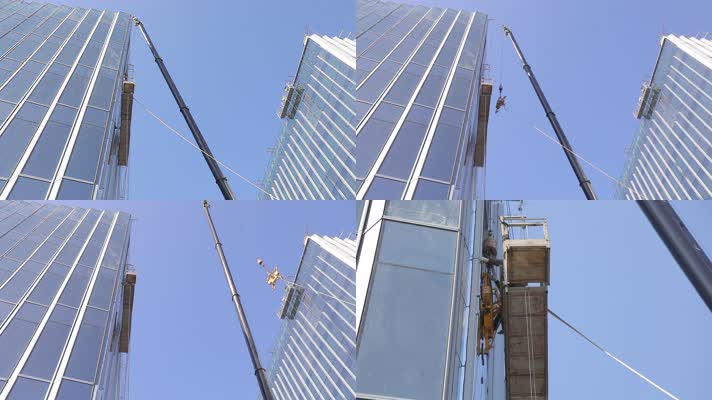 玻璃吊装 玻璃幕墙 起重机 吊车 钢结构 工