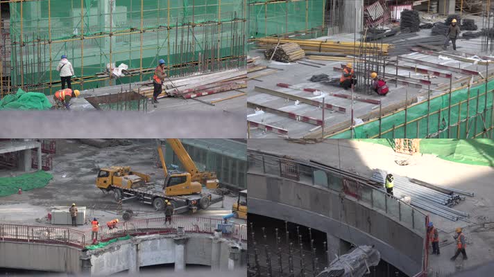 中国建筑 工程 中建 建筑工人 工地 施工 作业 起重机