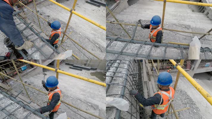 中国建筑 工程 中建 建筑工人 工地 施工 作业 起重机 地面加固 楼板加固