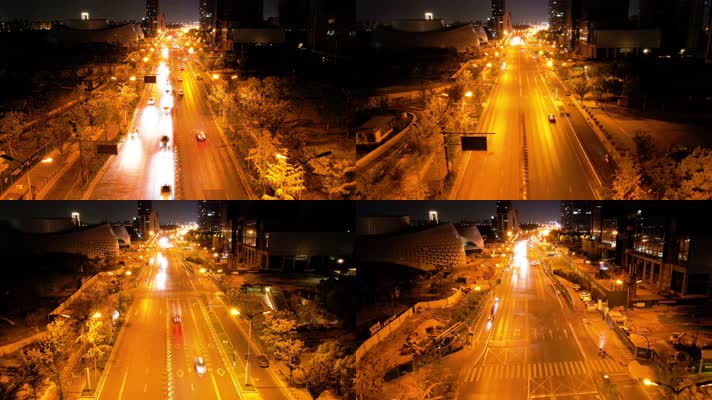 杭州下沙金沙大道夜景车辆车流延时摄影