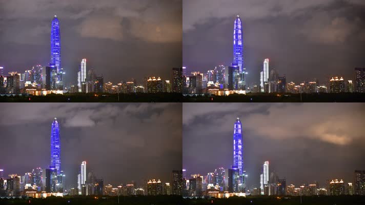 4K深圳平安金融中心夜景延时摄影