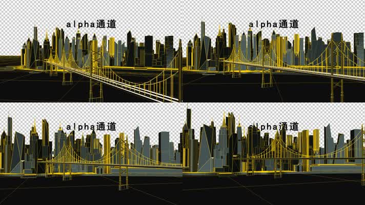 虚拟城市建筑带通道 