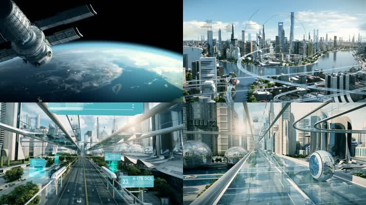 科幻未来元宇宙城市 智慧交通 科技生活视频
