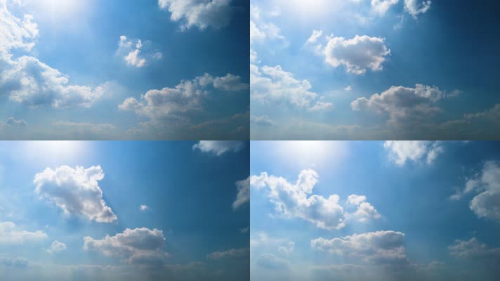 蓝天白云云朵变化延时摄影4