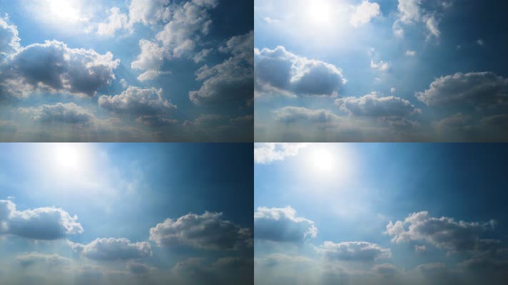 蓝天白云云朵变化延时摄影40