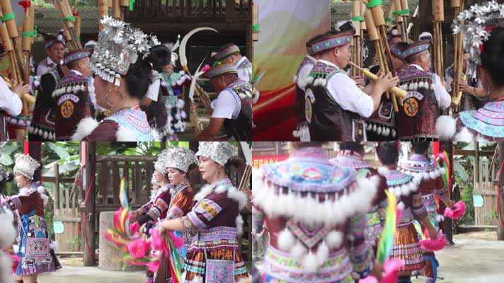 少数民族侗族女人跳舞景区表演