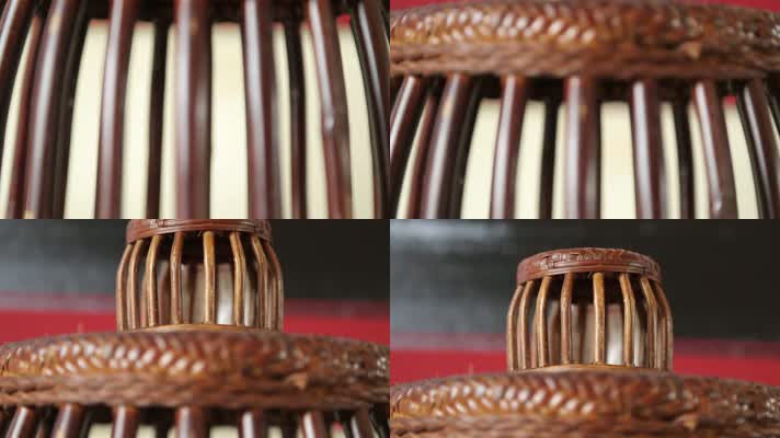 少数民族传统编织藤编鼓凳