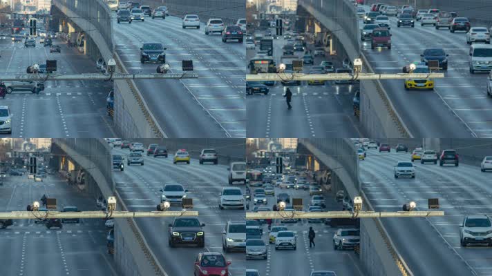 城市交通立交桥高架桥面监控电子眼下车流