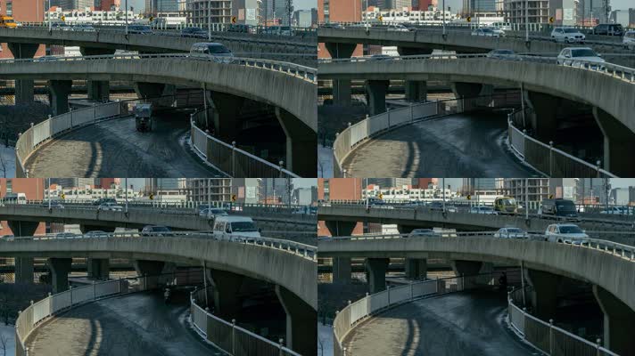 城市立交桥高架桥车辆快速行驶