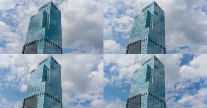 沈阳玻璃幕墙现代大厦蓝天白云