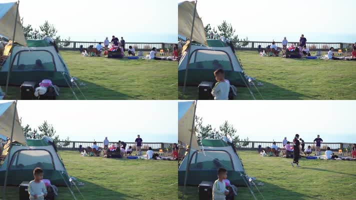 户外度假露营搭帐篷