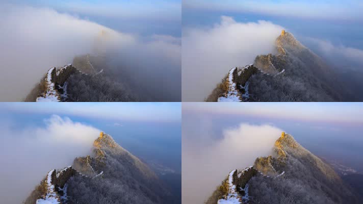 冬季长城云海雾凇云海延时