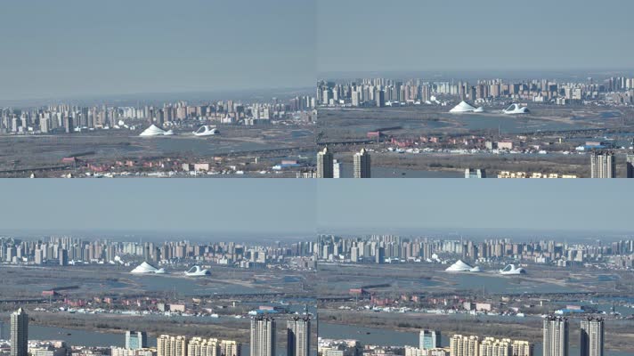 哈尔滨城市风光城市经济发展建设