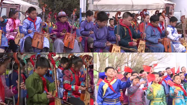 蒙古族小学生拉马头琴曲唱我和我的祖国